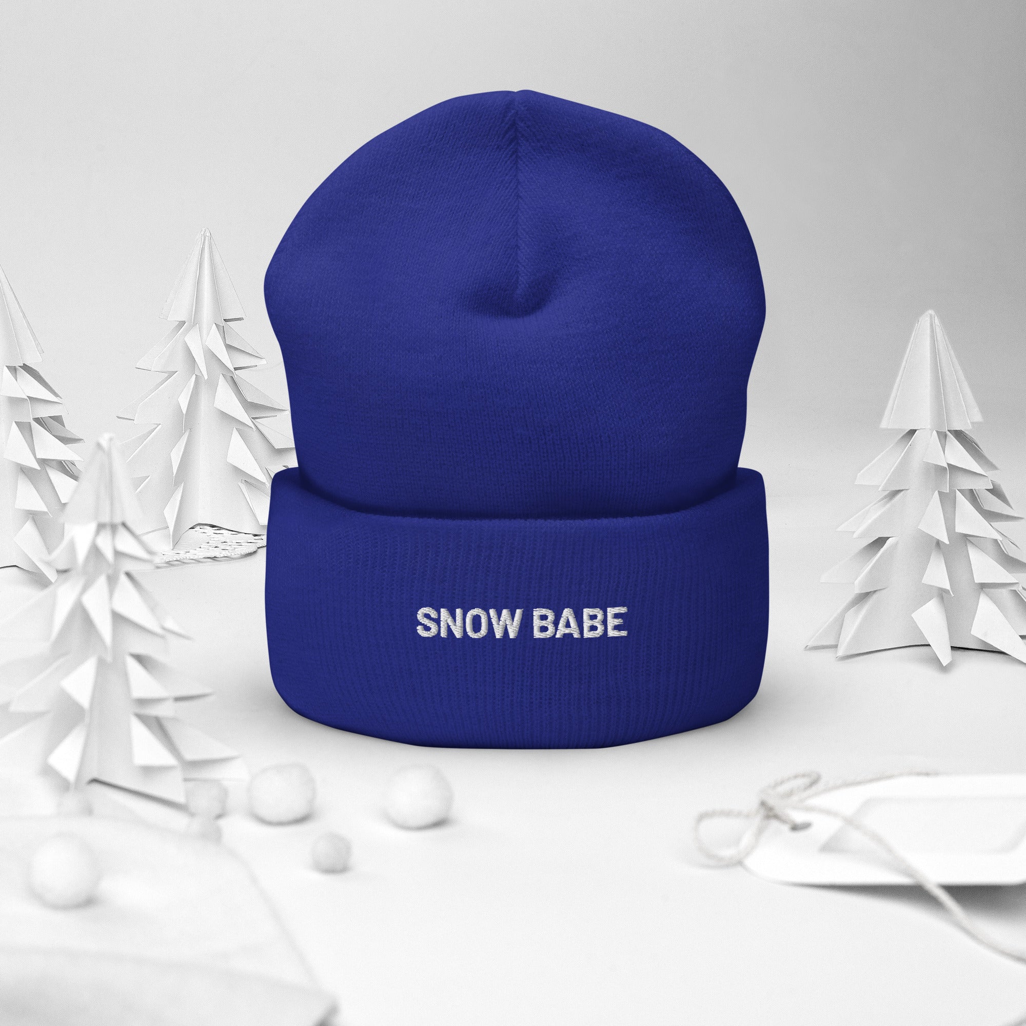 Cuffed Beanie Snow Babe White Letters - Image 11
