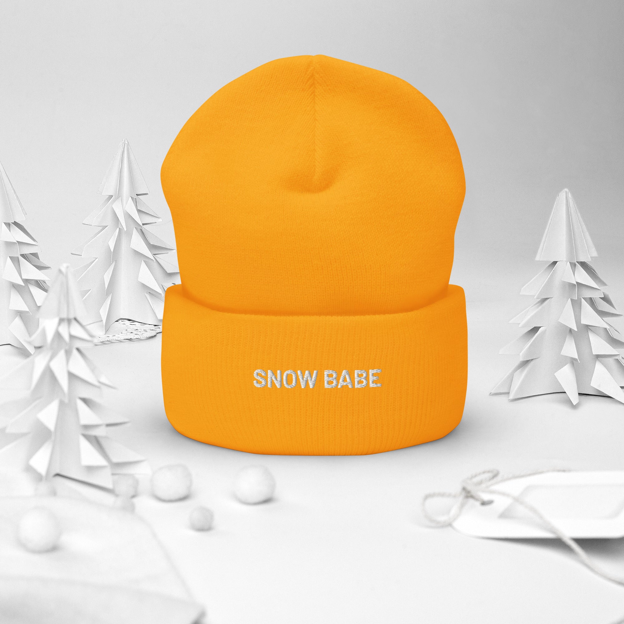 Cuffed Beanie Snow Babe White Letters - Image 19