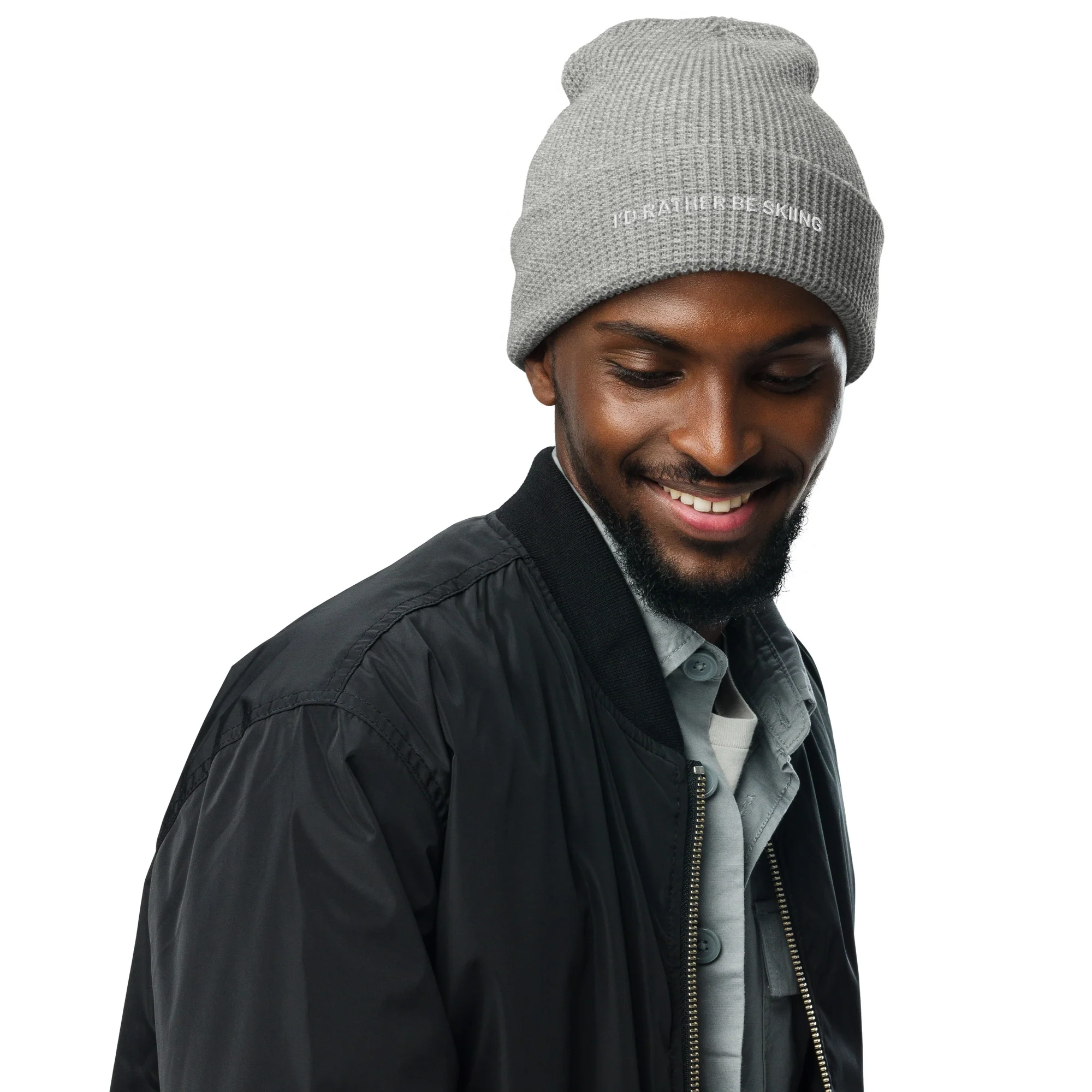 Waffle Beanie I'DRBS White Letters - Image 7
